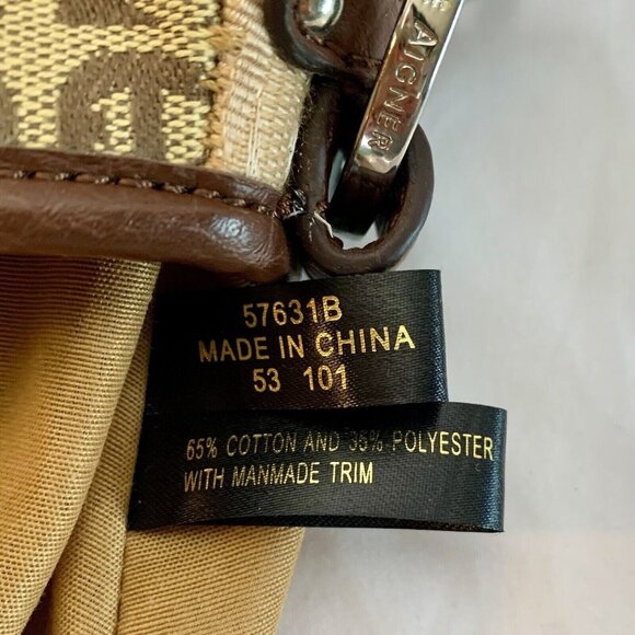 ETIENNE AIGNER Shoulder Bag Purse Signature Canvas Tan Leather Branded - Picture 15 of 16